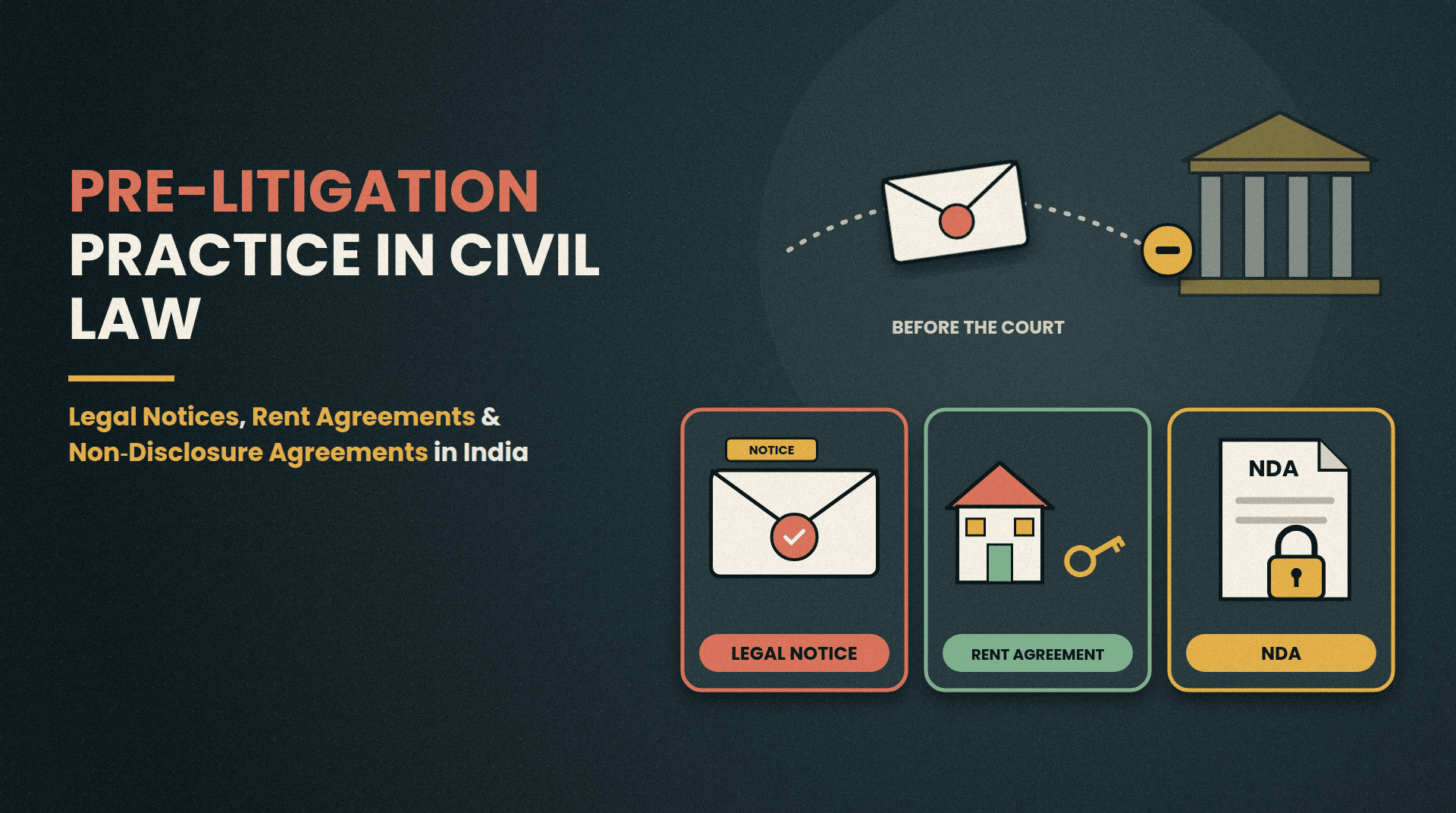 Pre-Litigation Practice in Civil Law: Legal Notices, Rent Agreements and Non-Disclosure Agreements in India